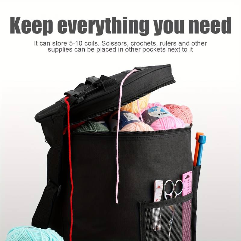 Large Capacity Yarn Storage Bag With Multi pockets Barrel - Temu